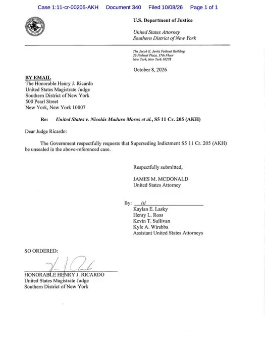 La justicia federal de Nueva York imputa por torturas a Nicolás Maduro y Cilia Flores